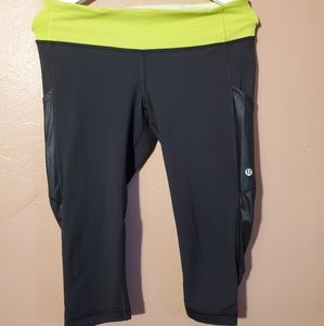Lululemon capris neon waistband